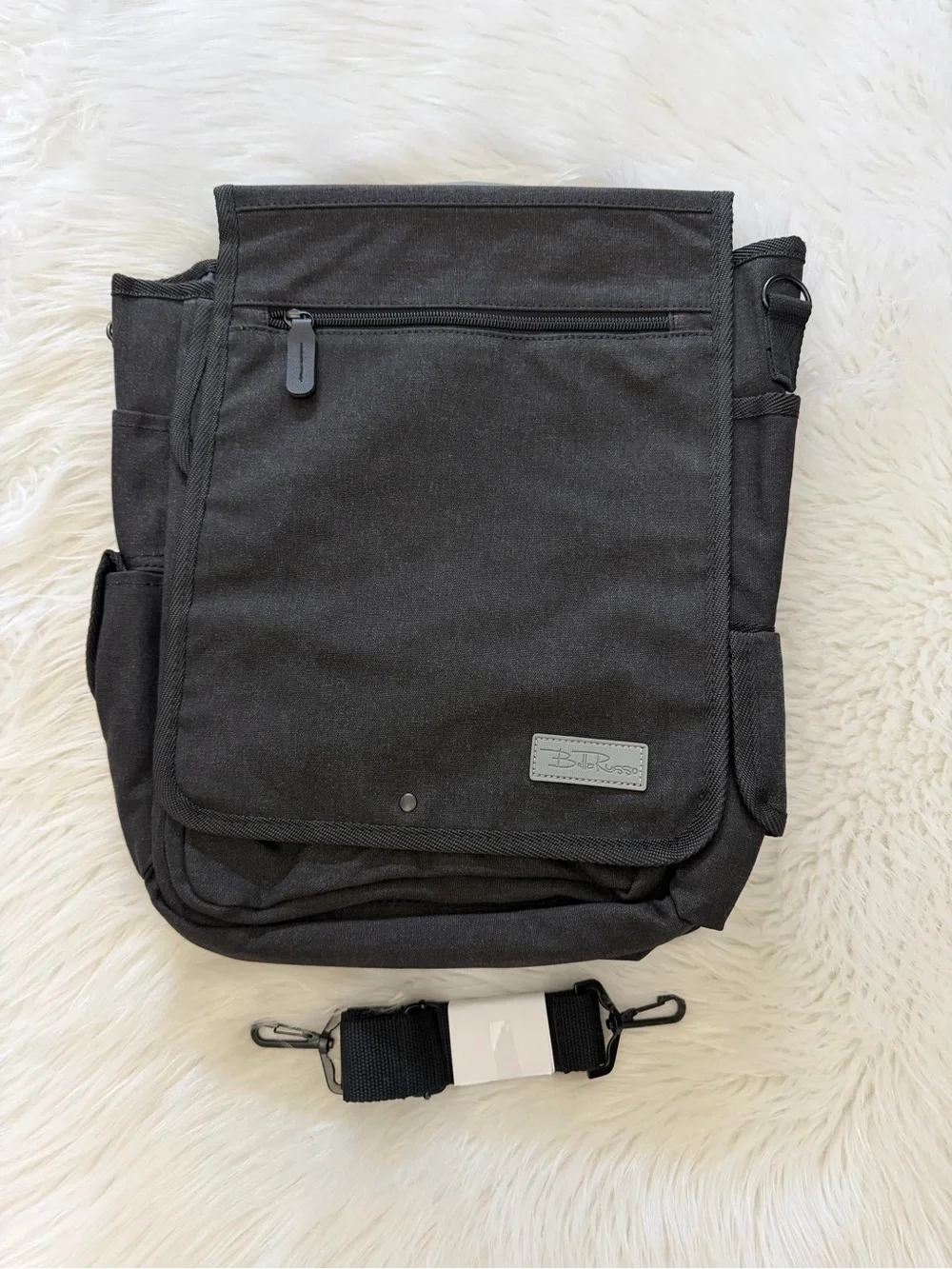 Black Canvas Messenger Bag